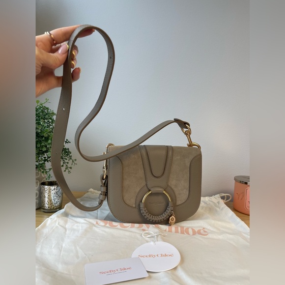 See by Chloe Hana shoulder bag, grained and suede cowhide with adjustable strap - Picture 10 of 11